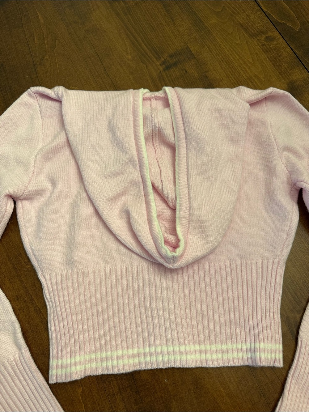 AS Revival Women’s Pink Cropped Zip-Up Hoodie - Soft Knit - Picture 7 of 7